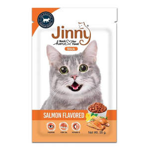 تشویقی گربه Jinni طعم ماهی سالمون 35 گرم