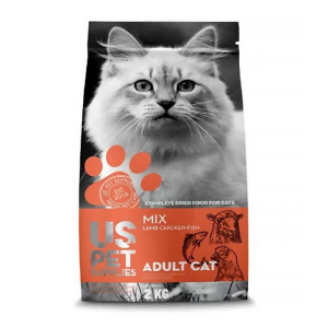 غذای خشک گربه بالغ US PET میکس 2 کیلوگرم