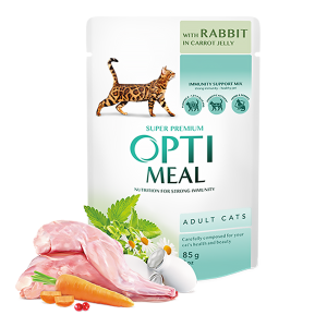 پوچ گربه اپتی میل طعم خرگوش و هویج در ژله 85 گرم