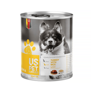 کنسرو سگ US PET طعم مرغ و برنج 400 گرم