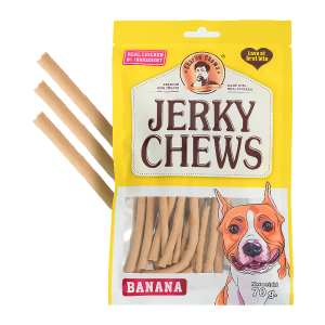 تشویقی مدادی سگ JERKY CHEWS طعم موز 75 گرم