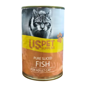 کنسرو نچرال گربه US PET طعم ماهی 400 گرم